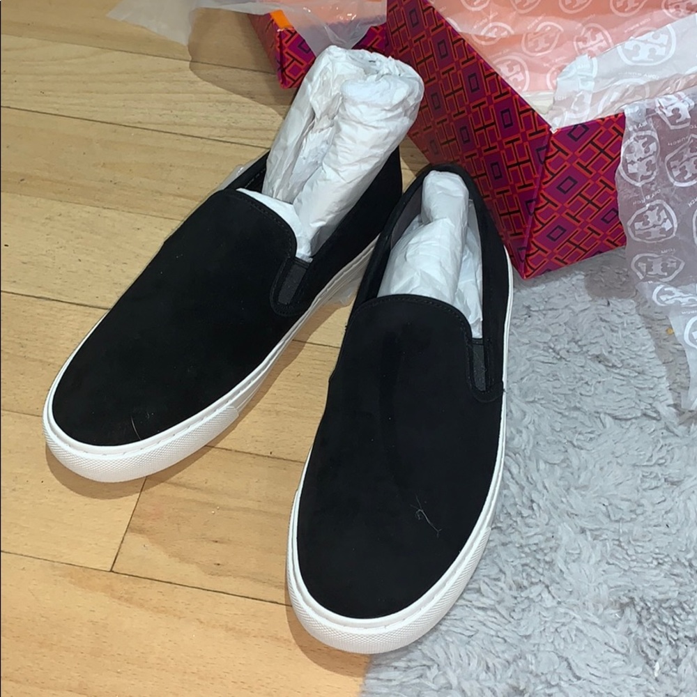 !! nwt !! tory burch black jesse slip on sneakers